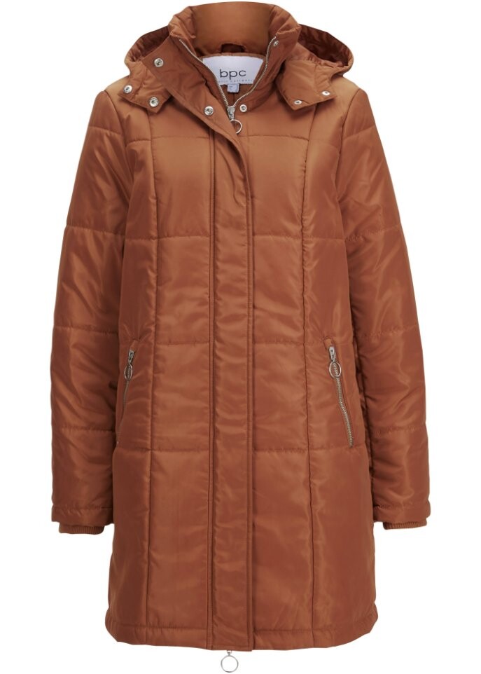 

Стеганое пальто с капюшоном Bpc Bonprix Collection, бордовый, Красный