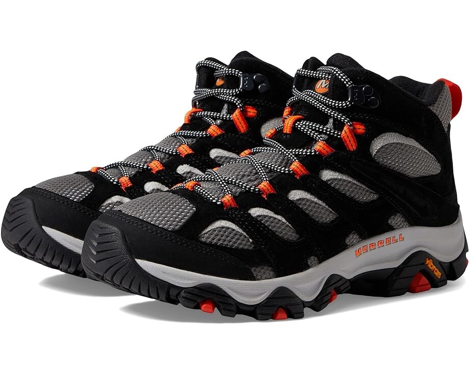 

Походные ботинки Merrell Moab 3 Mid, цвет Black/Tangerine