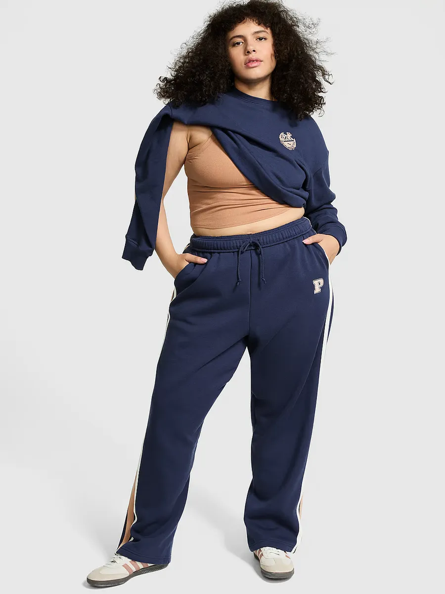 

Флисовые спортивные штаны прямого кроя Ivy Pink, цвет Midnight Navy