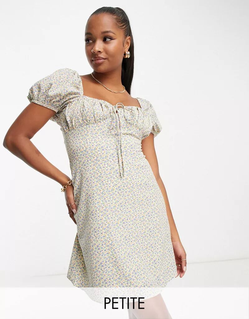 Кремовое мини-платье Glamorous Petite с весенним цветочным принтом Petite