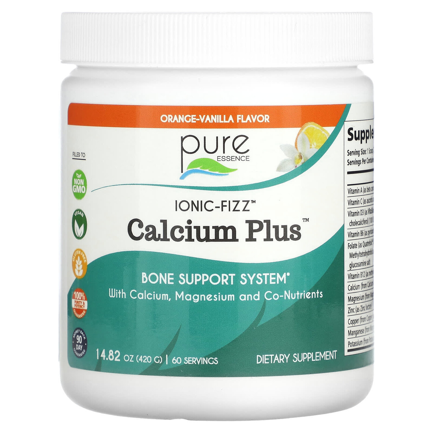 

Ionic-Fizz, Calcium Plus, апельсин и ваниль, 420 г (14,82 унции), Pure Essence