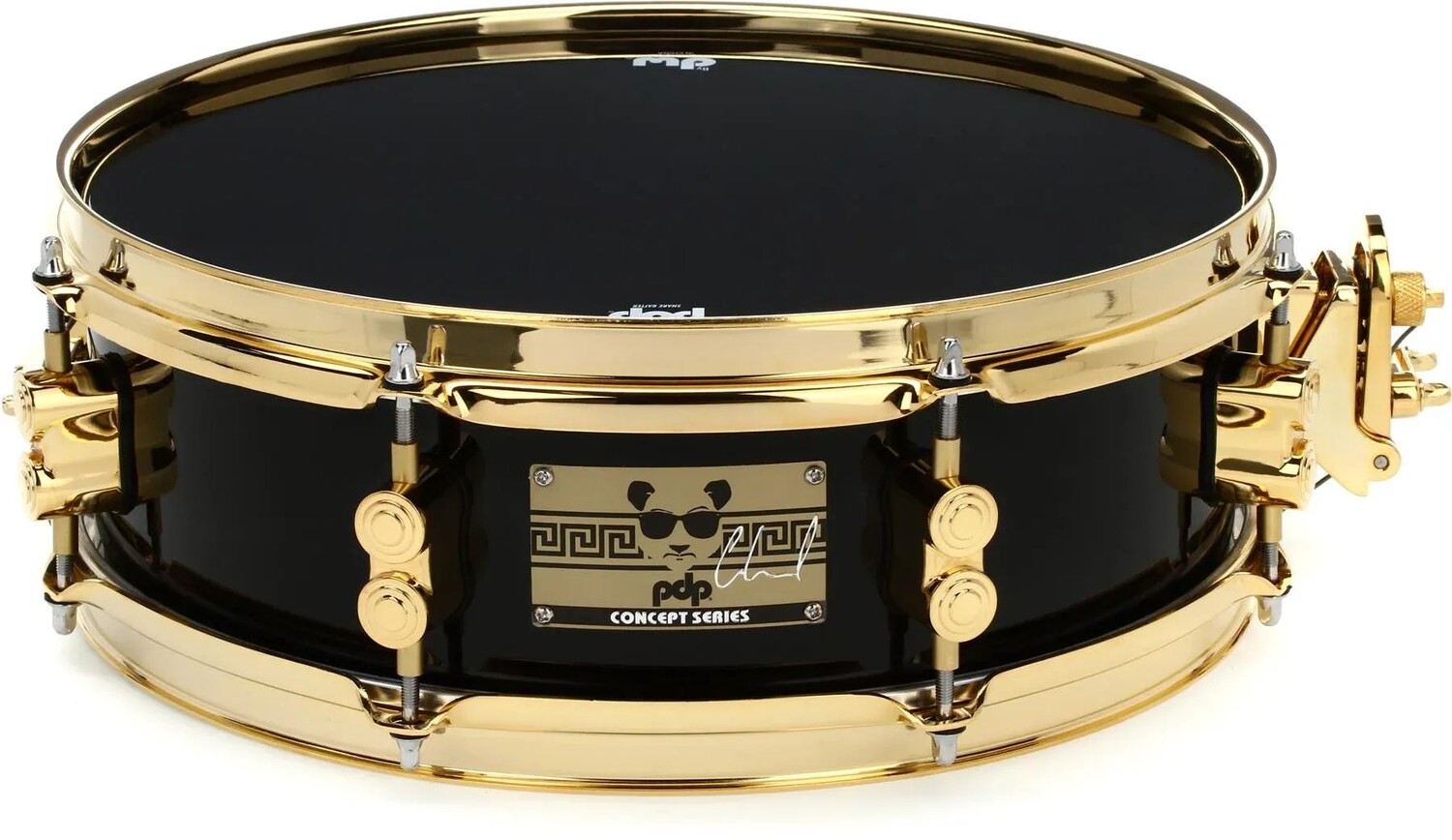 

PDP Eric Hernandez Signature Snare Drum — 4 x 13 дюймов — черный с золотой фурнитурой