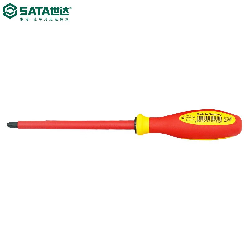 Изолированная крестообразная отвертка Star SATA Tools серии G с трехцветной ручкой 61214/#3x150