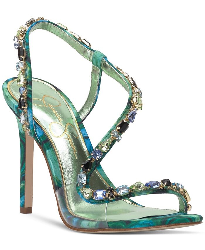 

Женские вечерние босоножки Jaycin с украшением Jessica Simpson, зеленый