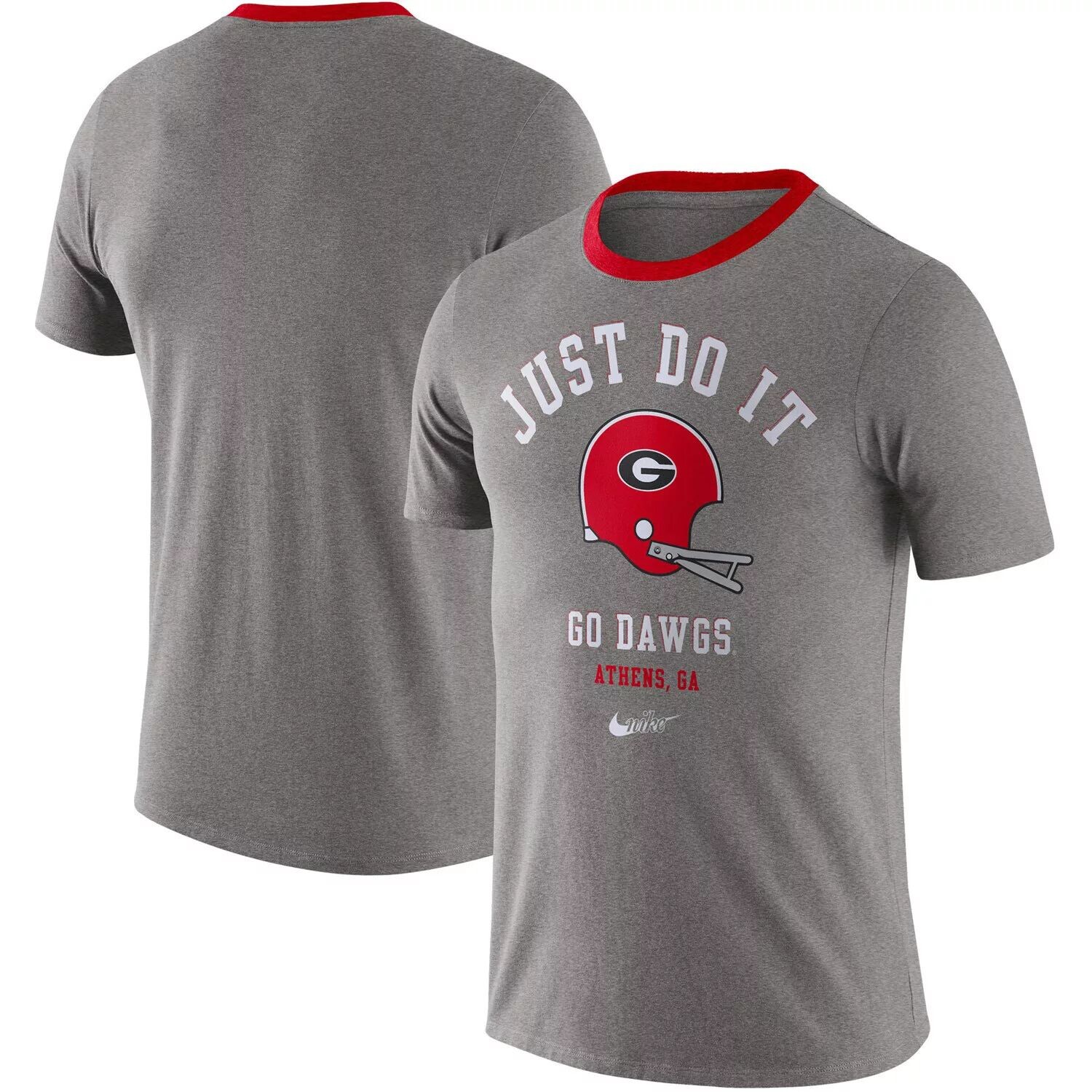 

Мужская футболка Nike Heathered Grey Georgia Bulldogs Vault Helmet Tri-Blend