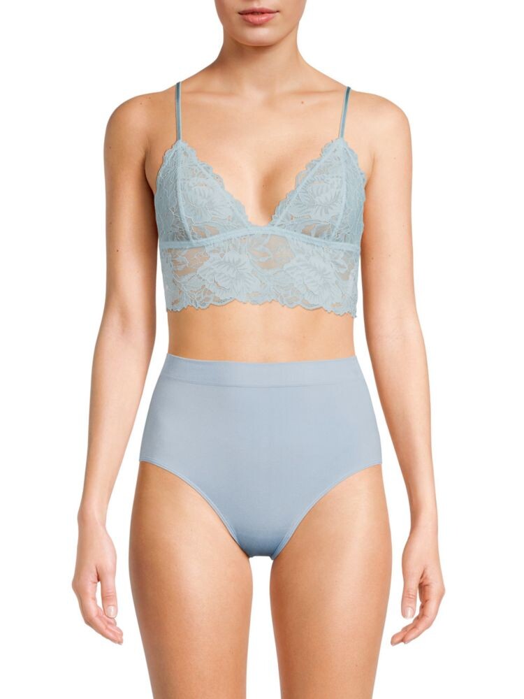 

Длинный кружевной бюстгальтер на каждый день Free People, цвет Neon Sky