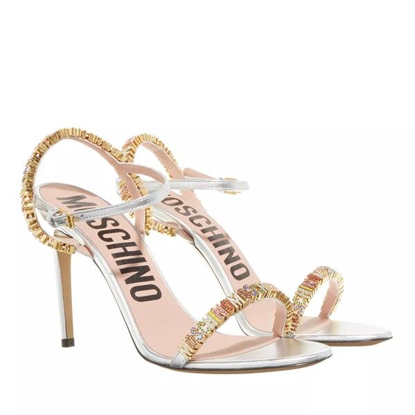 

Туфли jewels mini lettering sandals Moschino, серебряный