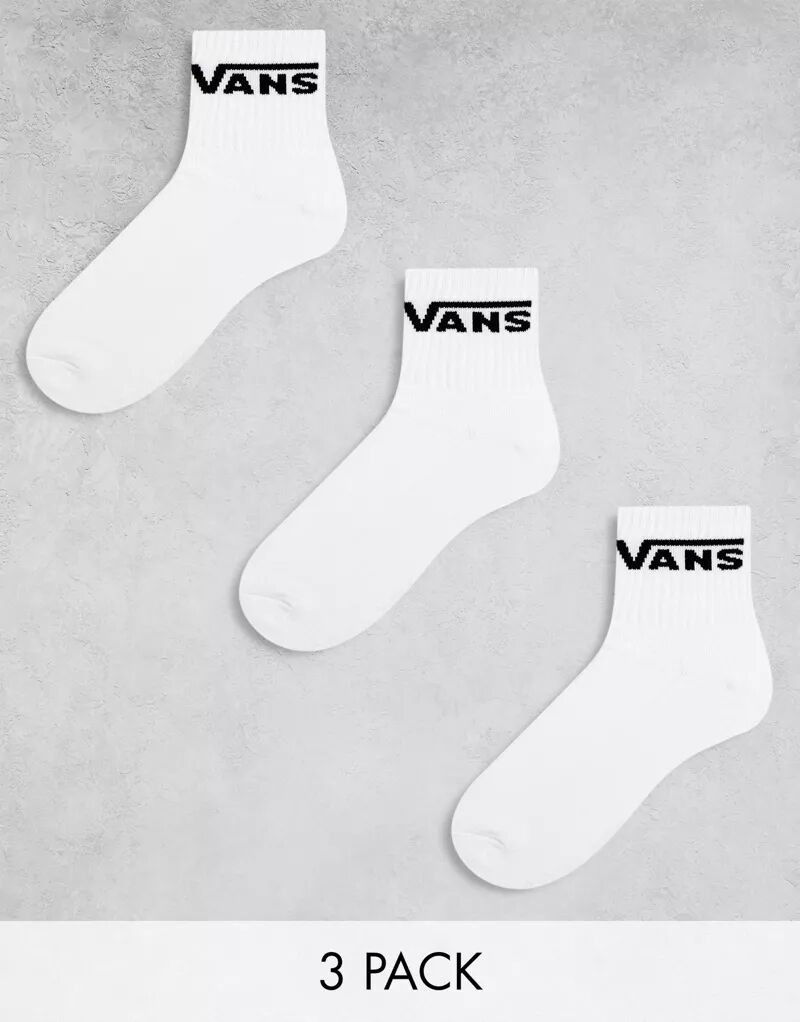 Набор из трех классических белых носков Vans