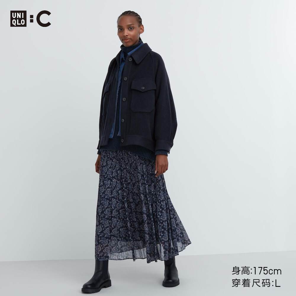 

Женская юбка Uniqlo плиссированная, темно-синий
