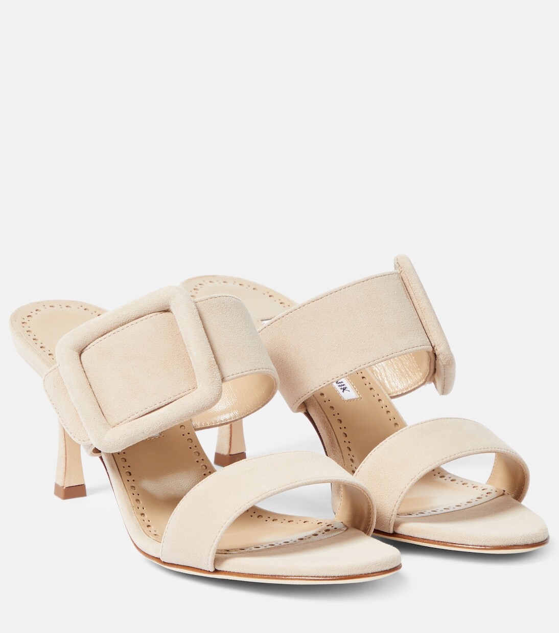 

Сандалии gable из замши Manolo Blahnik, бежевый