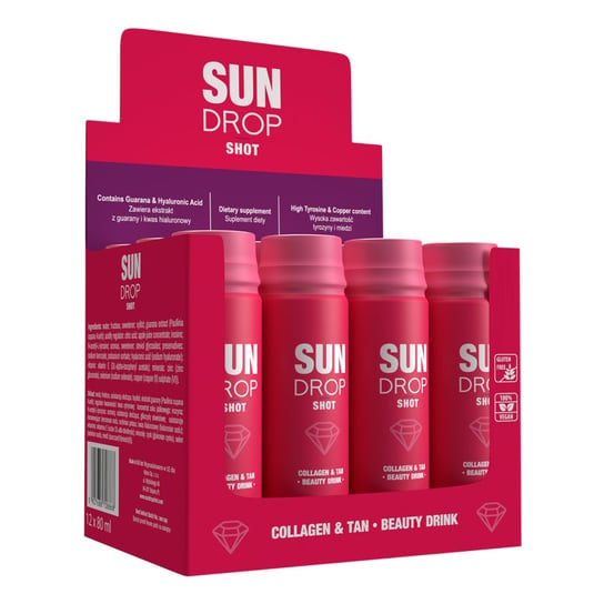 Здоровый загар изнутри, 12 шт. Sun Drop Collagen & Tan Shot