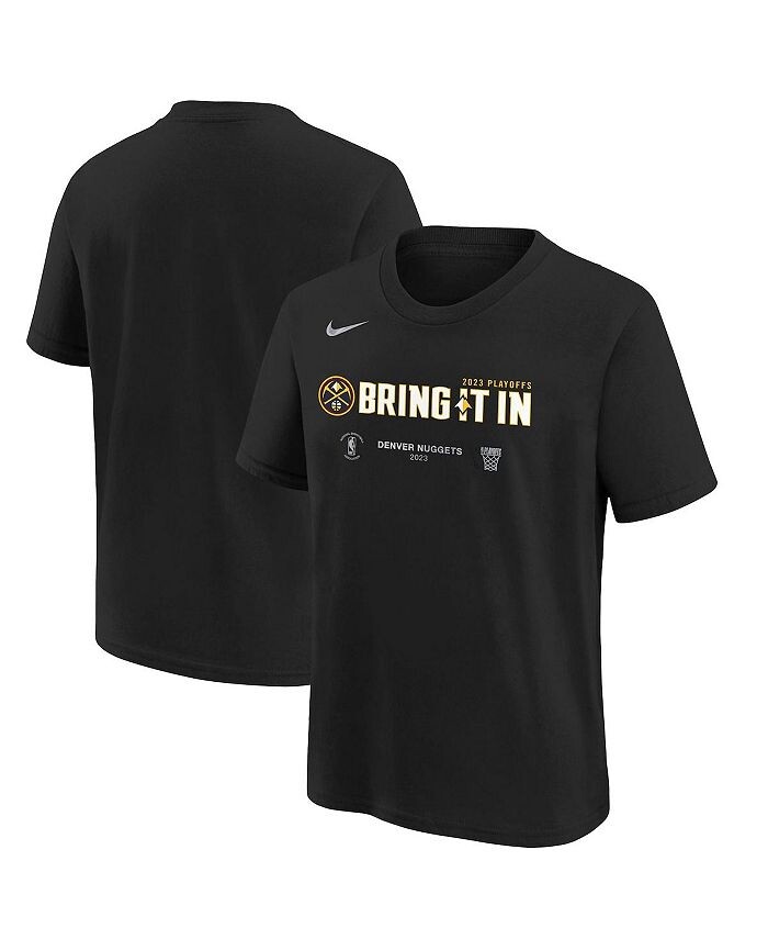 

Черная футболка Big Boys Denver Nuggets NBA Playoffs 2023 Mantra Nike, черный