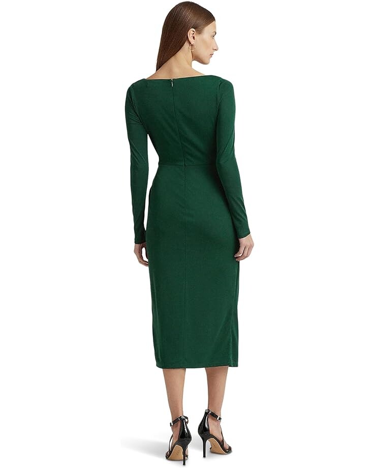 

Платье LAUREN Ralph Lauren Jersey Long Sleeve Cocktail Dress, цвет Season Green