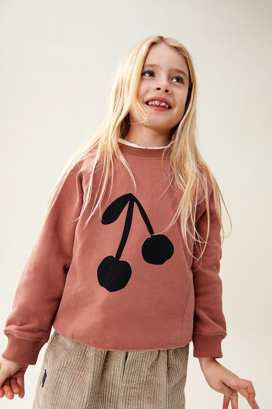 

Детская хлопковая толстовка Aude Placement Sweatshirt Liewood, розовый