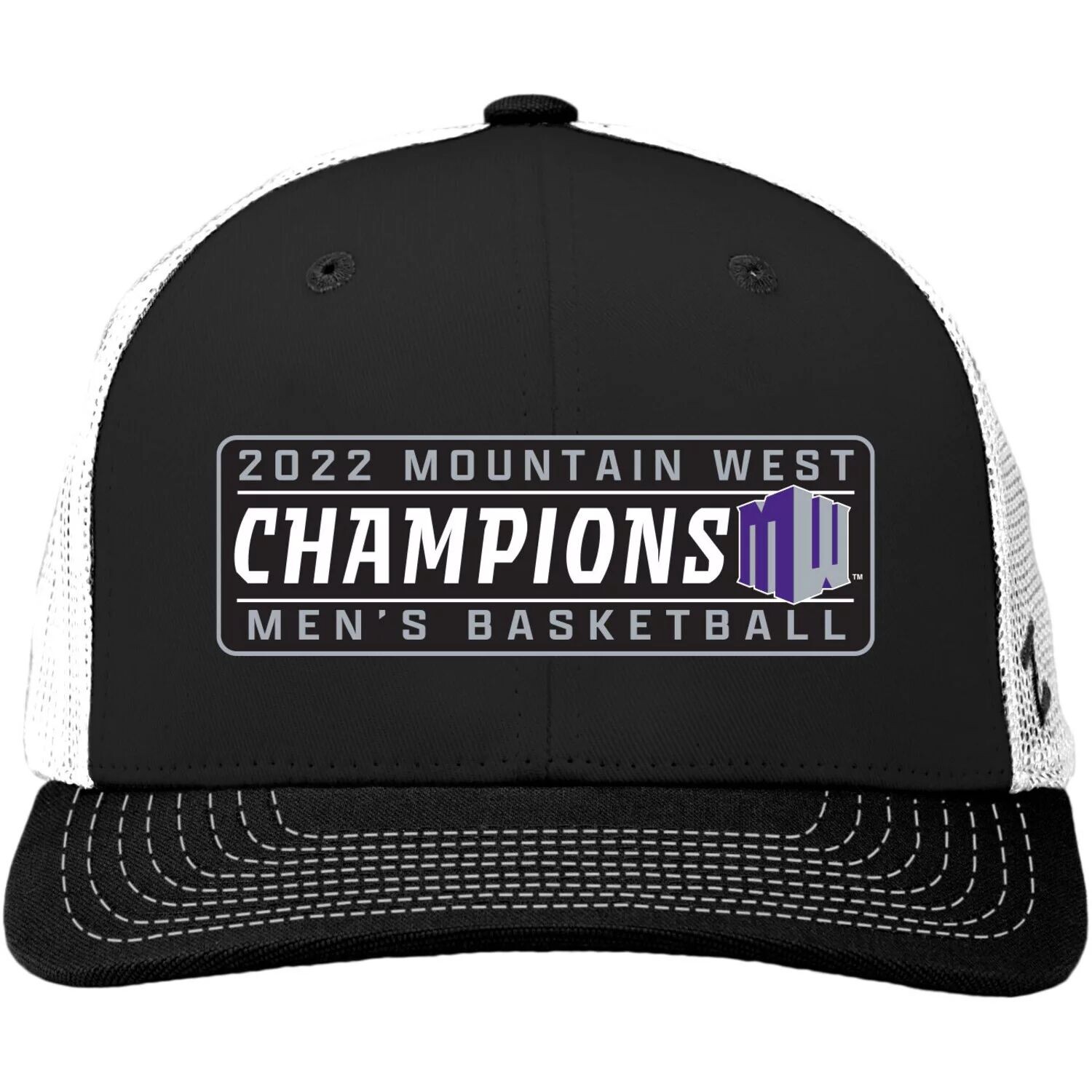 

Мужская регулируемая шляпа Zephyr черно-белая Boise State Broncos 2022 Mountain West, мужская баскетбольная конференция, турнир чемпионов, раздевалка