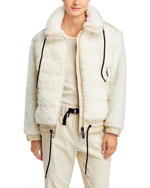 

Moncler Флисовая куртка на молнии Teddy Moncler, цвет Ivory/Cream