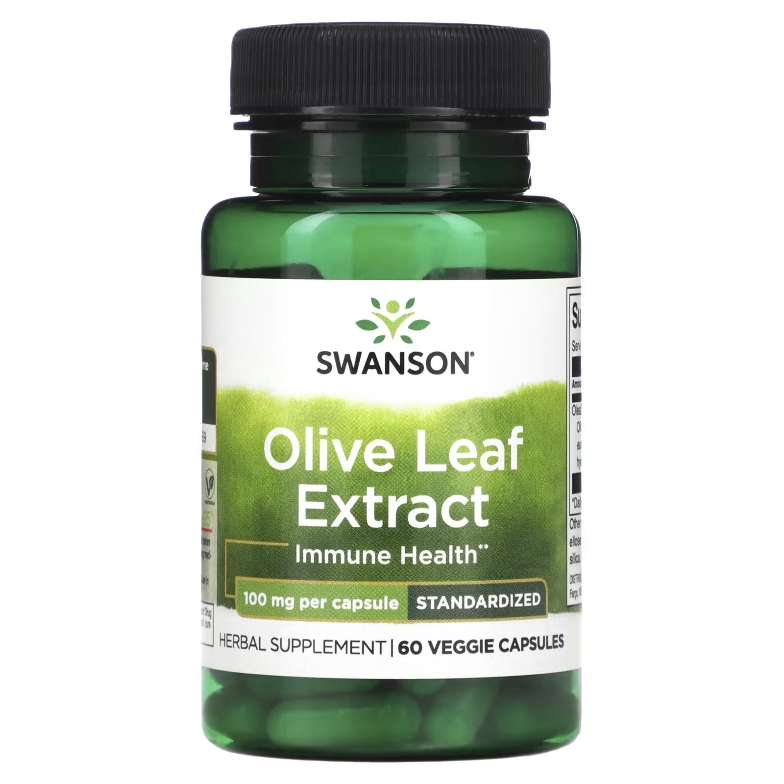 Экстракт оливковых листьев Swanson 100 мг, 60 растительных капсул