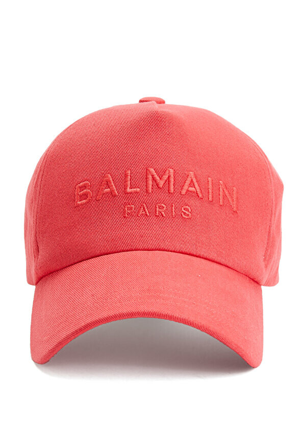 

Женская шляпа с розовым логотипом Balmain