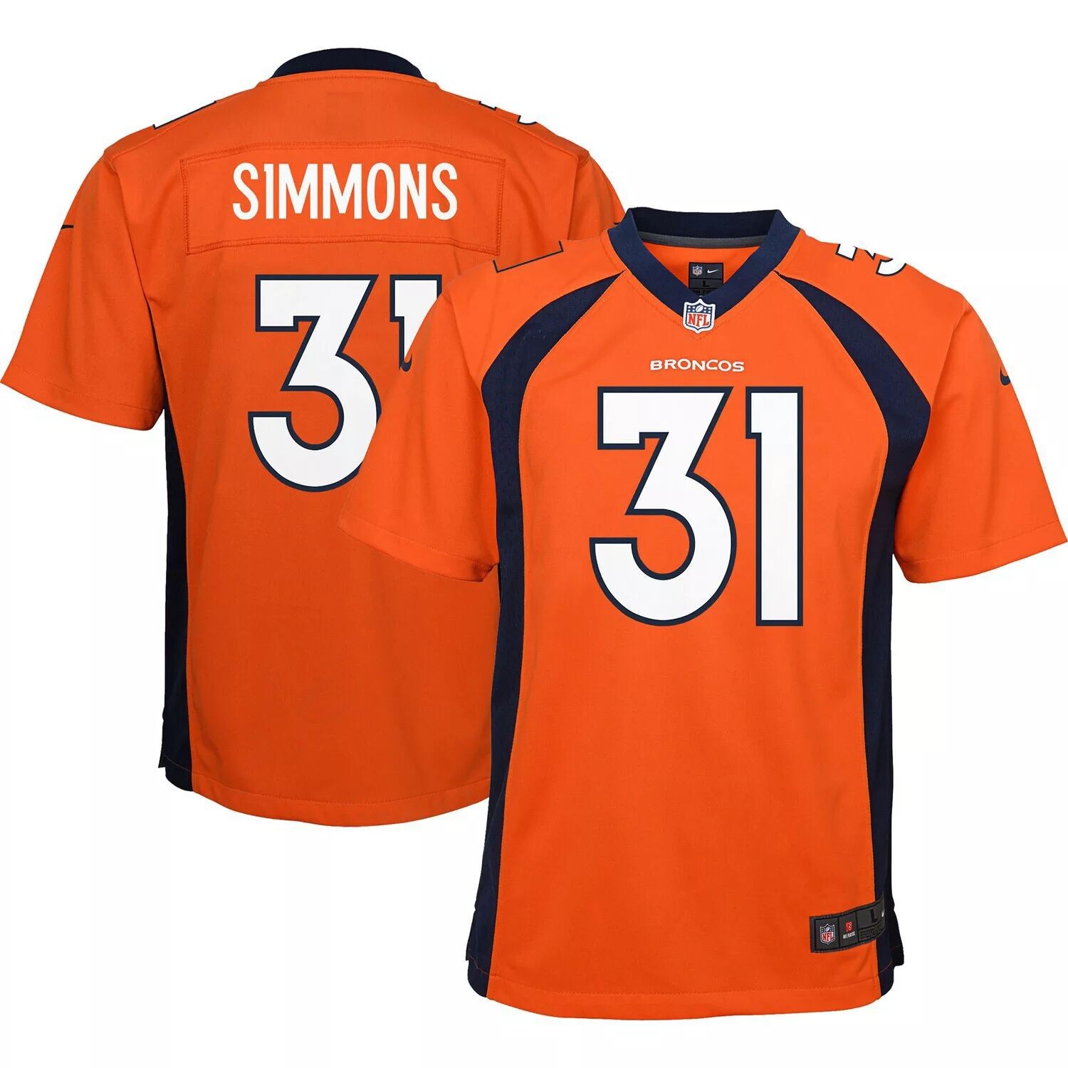 

Молодежная игровая майка Nike Justin Simmons Orange Denver Broncos Nike