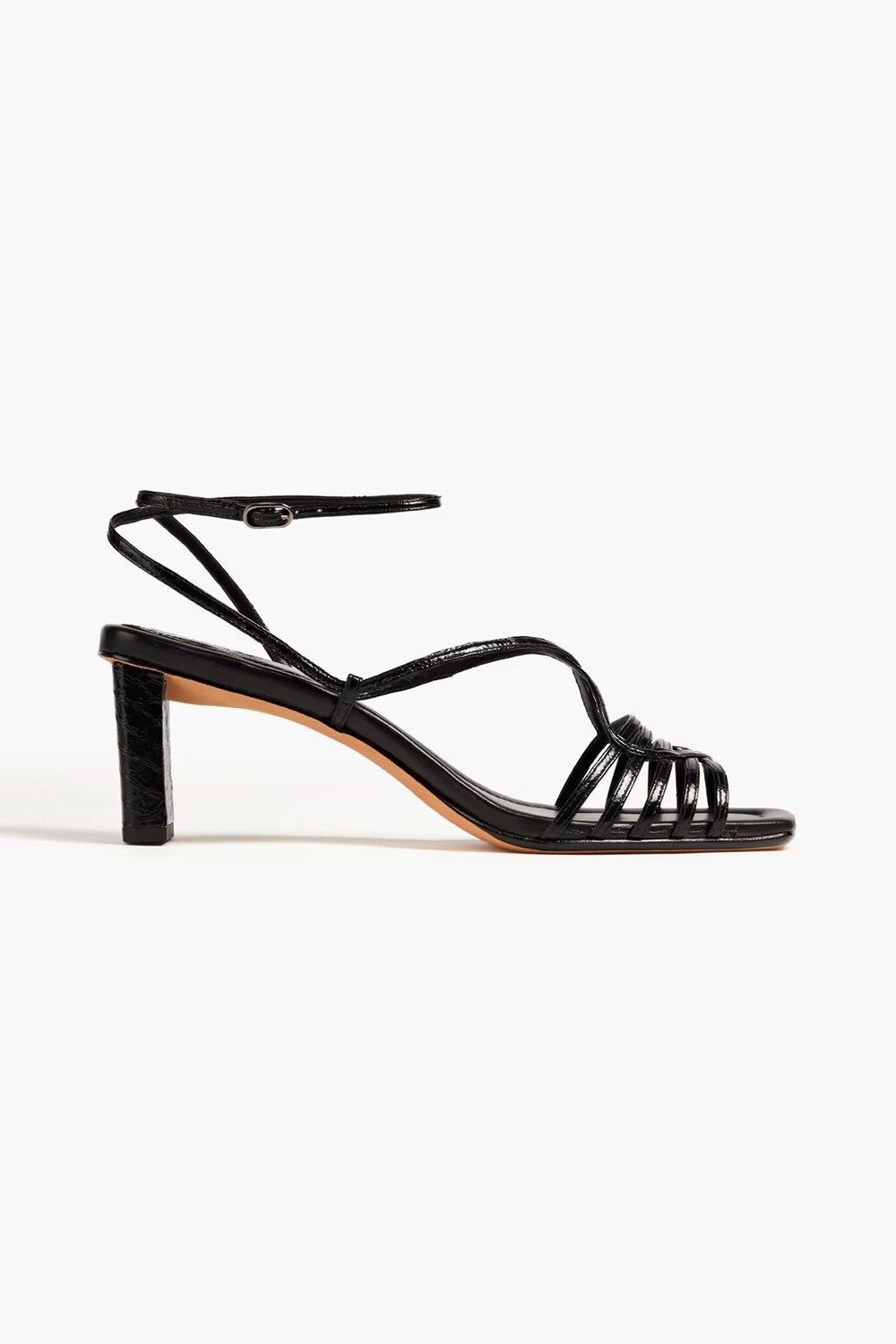 

Сандалии из кожи со змеиным эффектом Alexandre Birman, черный