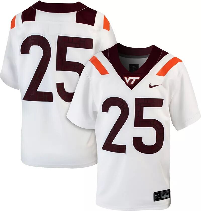 

Белая реплика футбольной майки Nike Youth Virginia Tech Hokies #25