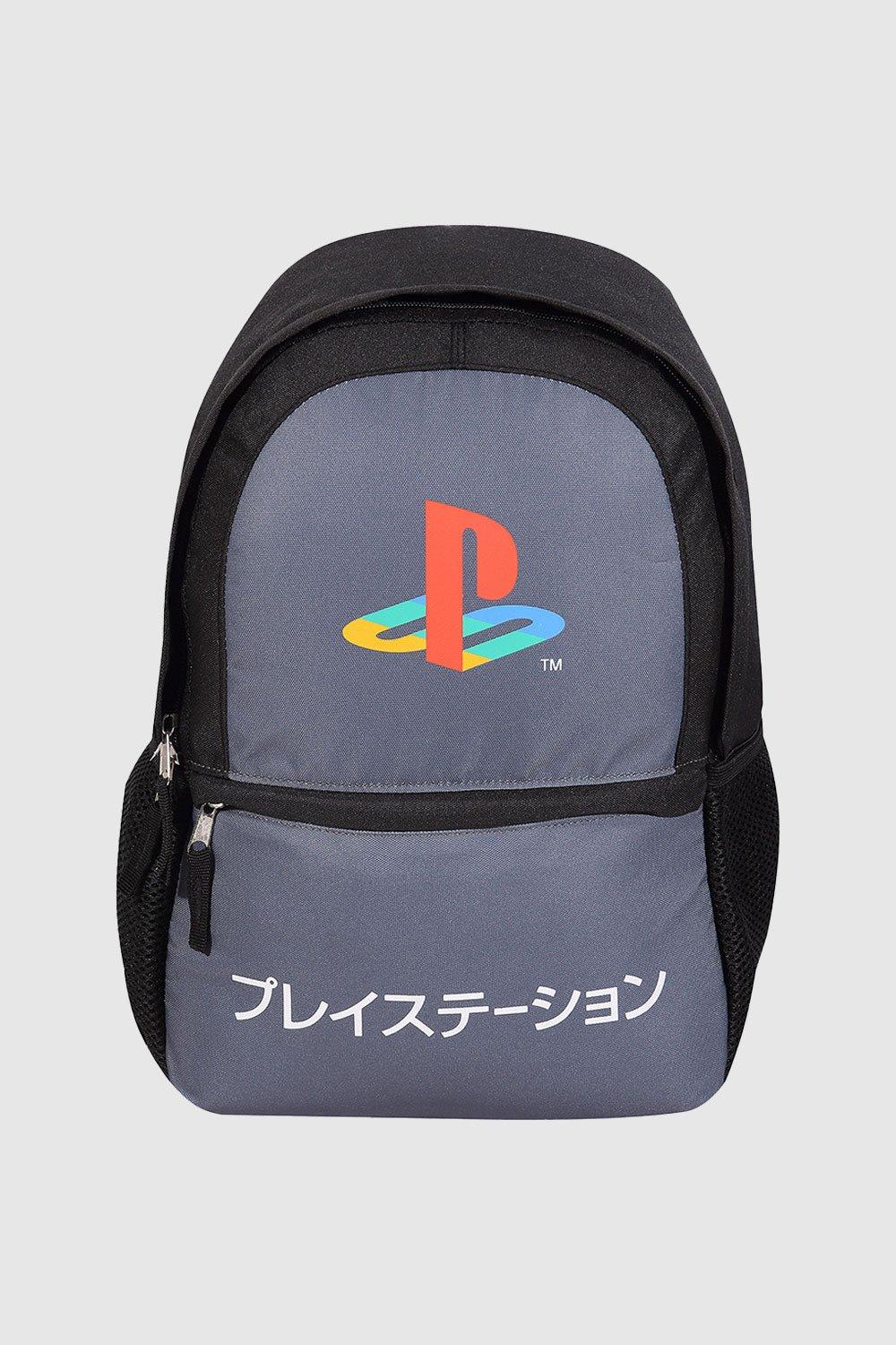 Рюкзак с контрастным логотипом Playstation, серый