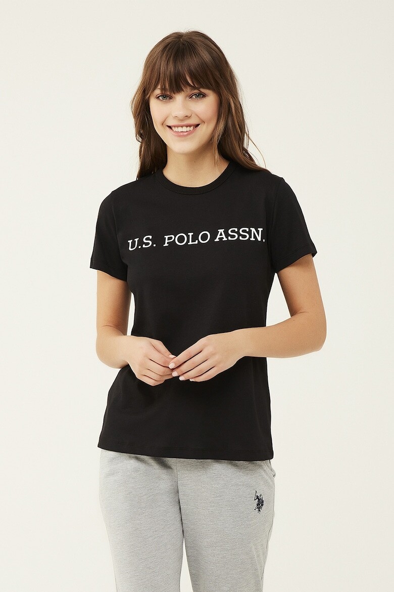 

Футболка из домашнего хлопка с логотипом U S Polo Assn , черный