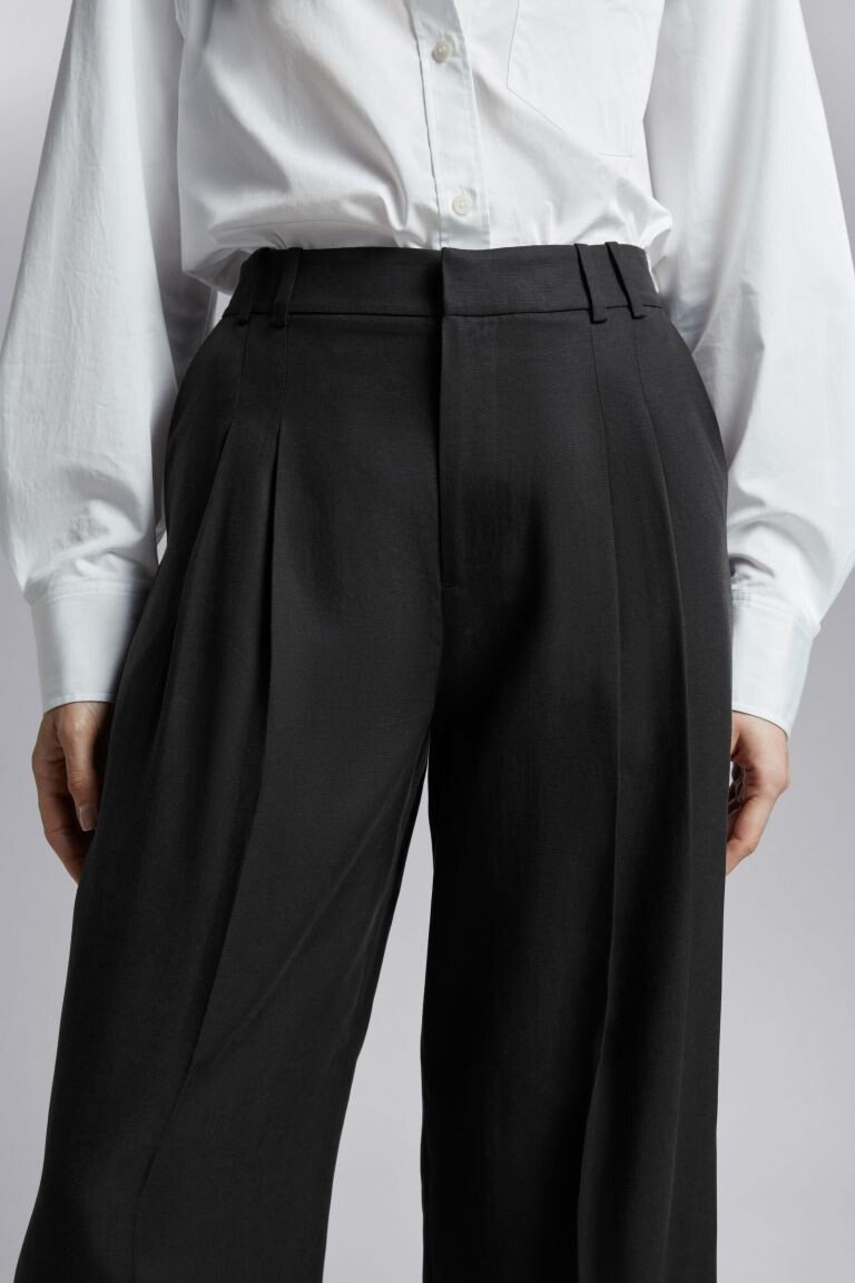 

Элегантные брюки с завышенной талией H&M, черный
