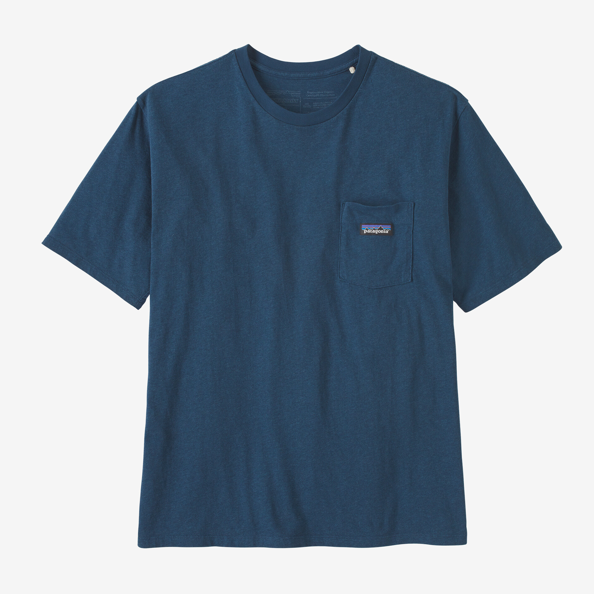 цена Мужская легкая карманная футболка из регенеративного органического сертифицированного хлопка Patagonia, синий