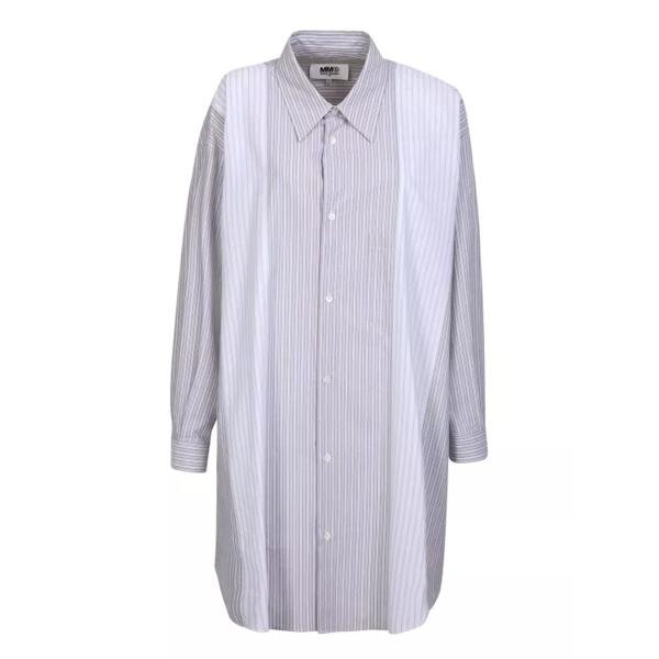 

Платье striped shirt dress Mm6 Maison Margiela, серый