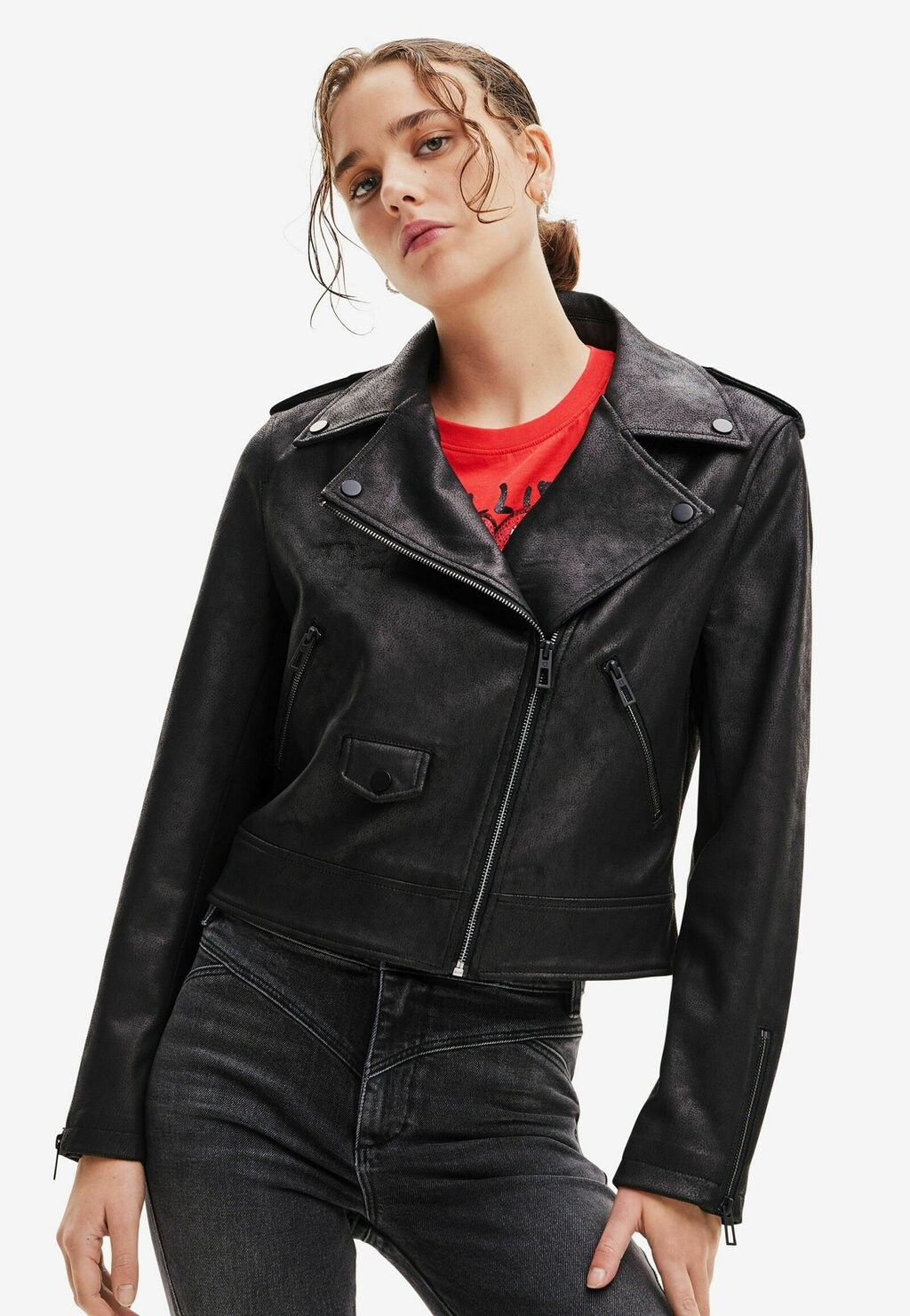 

Куртка из искусственной кожи Desigual, черный