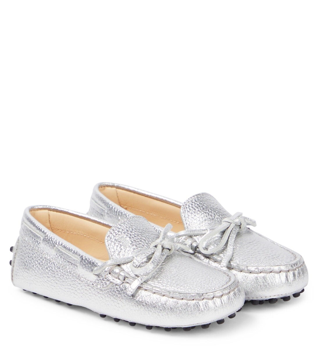 

Лоферы gommino из металлизированной кожи Tod'S Junior, серебряный