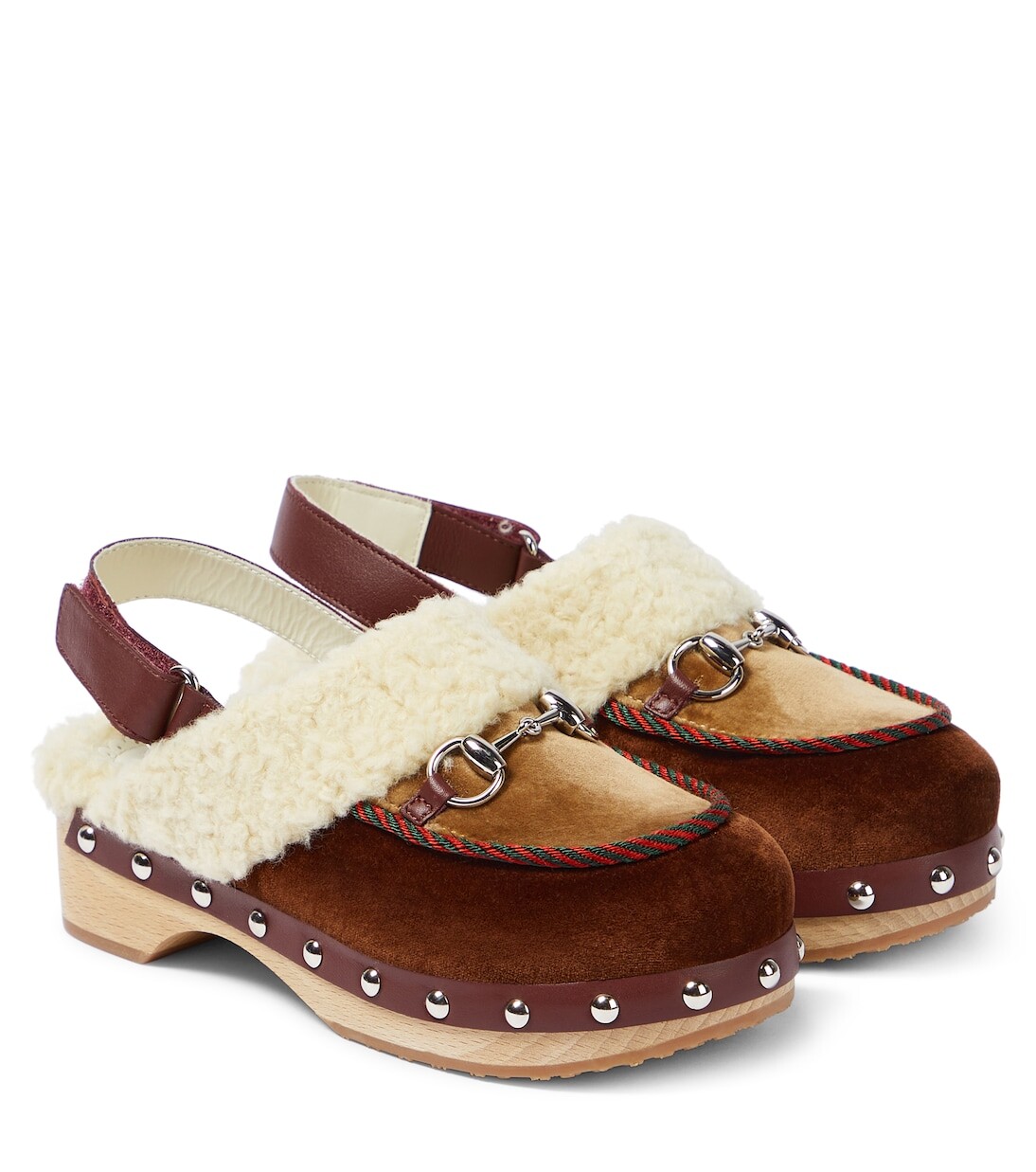 

Бархатные сабо horsebit Gucci Kids, мультиколор