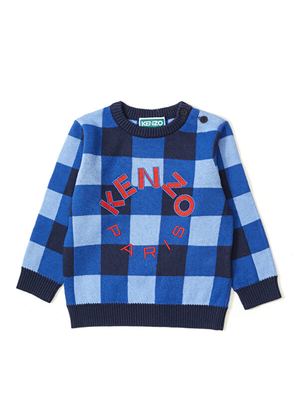 

Темно-синий свитер в клетку для мальчика Kenzo