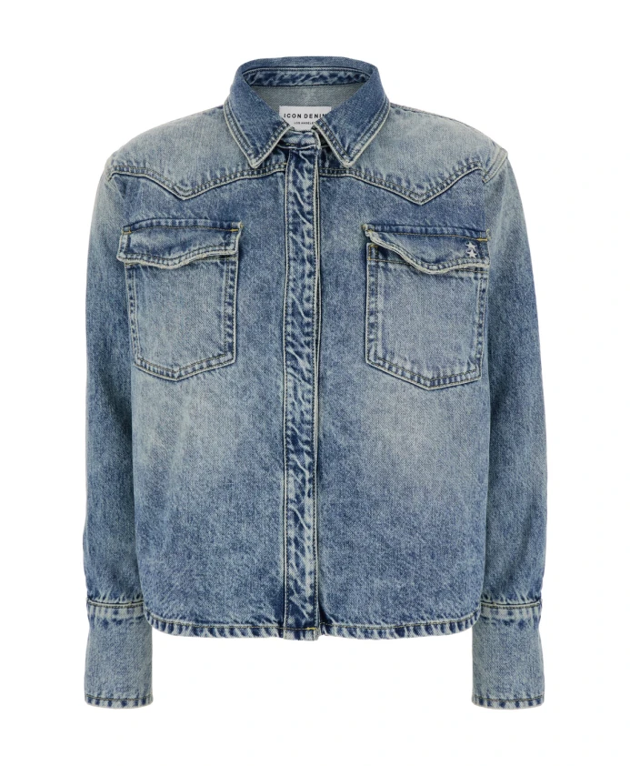 

Джинсовая рубашка обычного кроя Icon Denim, синий