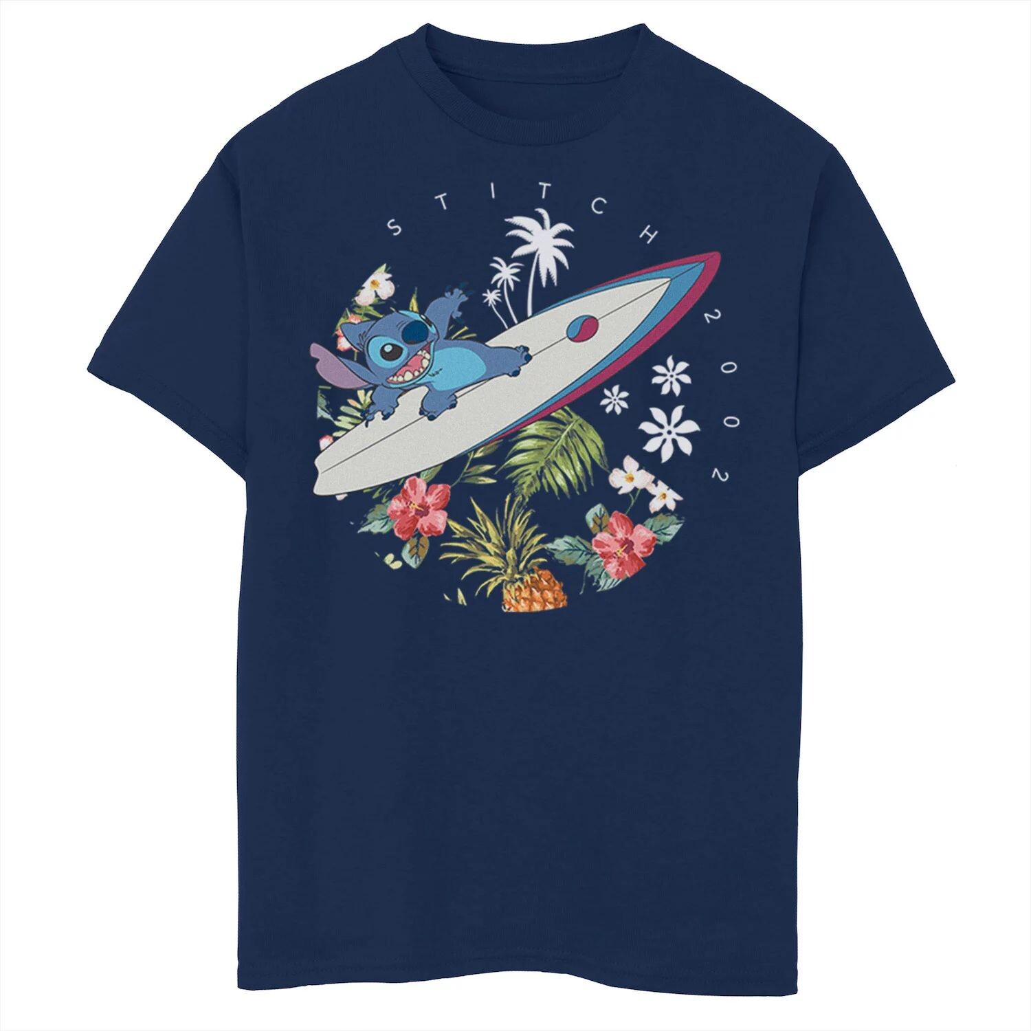 

Футболка Disney's Lilo & Stitch для мальчиков 8–20 лет с изображением серфинга и тропического круга с портретом Disney