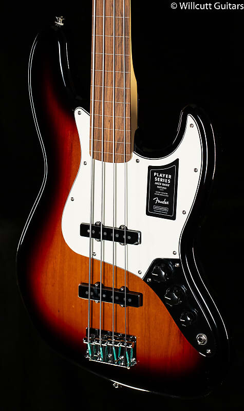 

Басс гитара Fender Player Jazz Bass Fretless 3 Color Sunburst Bass Guitar-MX21247656-9.19 lbs