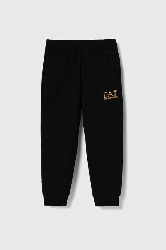 Спортивные брюки из хлопка для мальчиков EA7 Emporio Armani, черный