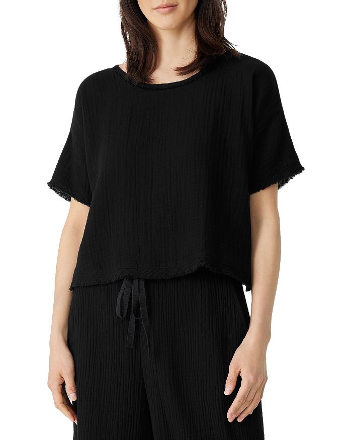 

Топ с короткими рукавами из органического хлопка Eileen Fisher