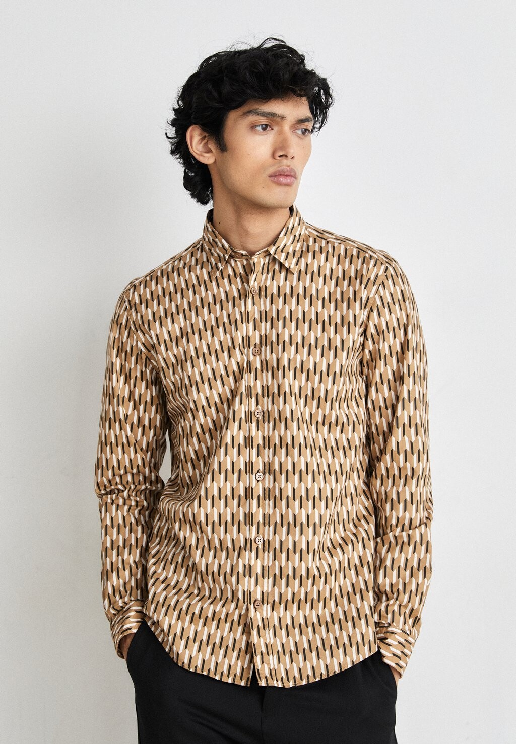 

Рубашка LIAM KENT BOSS, цвет medium beige