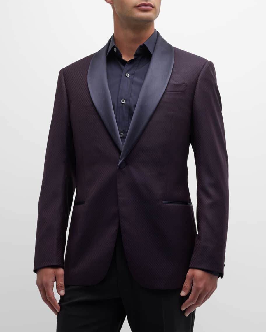 

Мужская шерстяная вечерняя куртка с шалью Emporio Armani, Черный