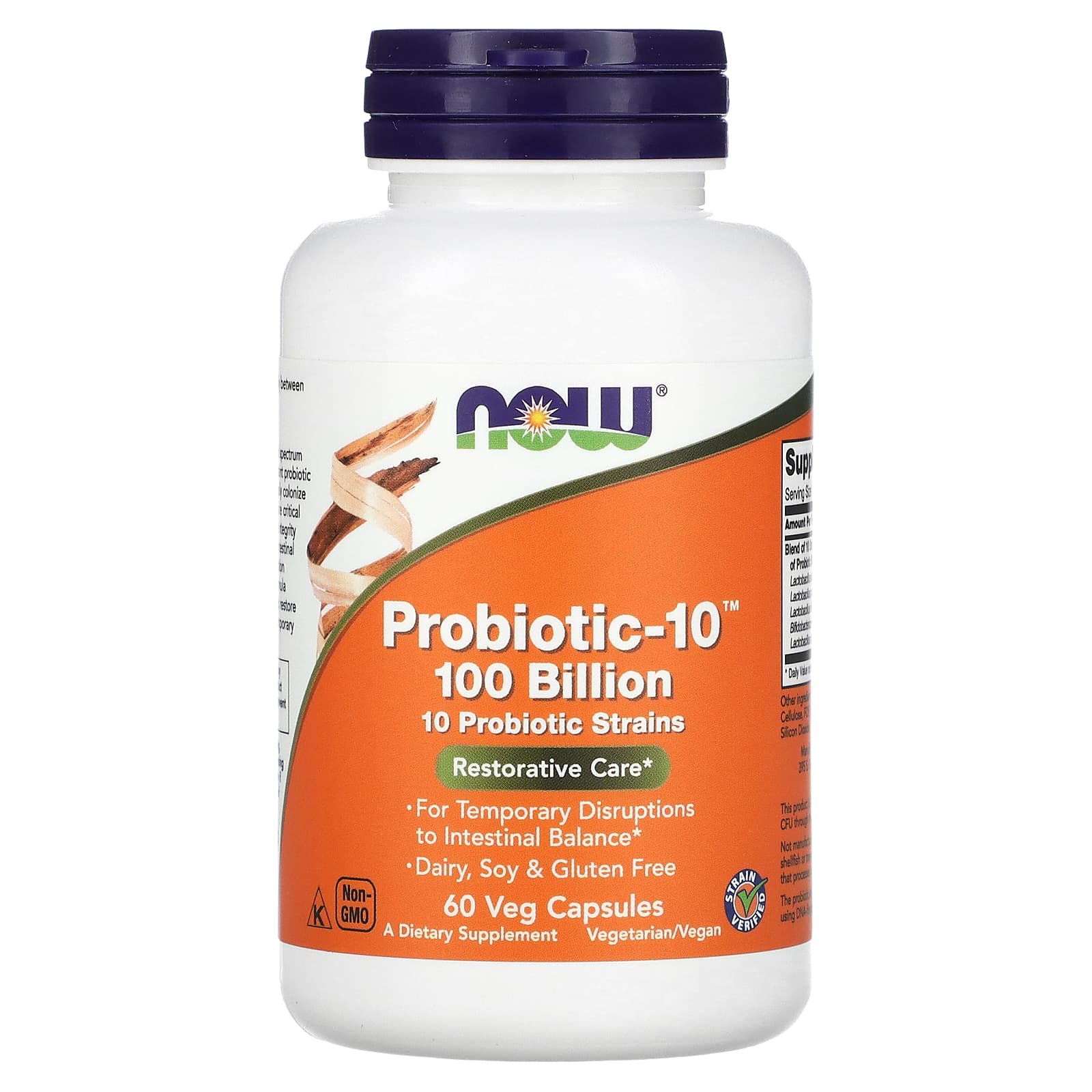 Now Foods Probiotic-10 100 миллиардов 60 вегетарианских капсул цена и фото
