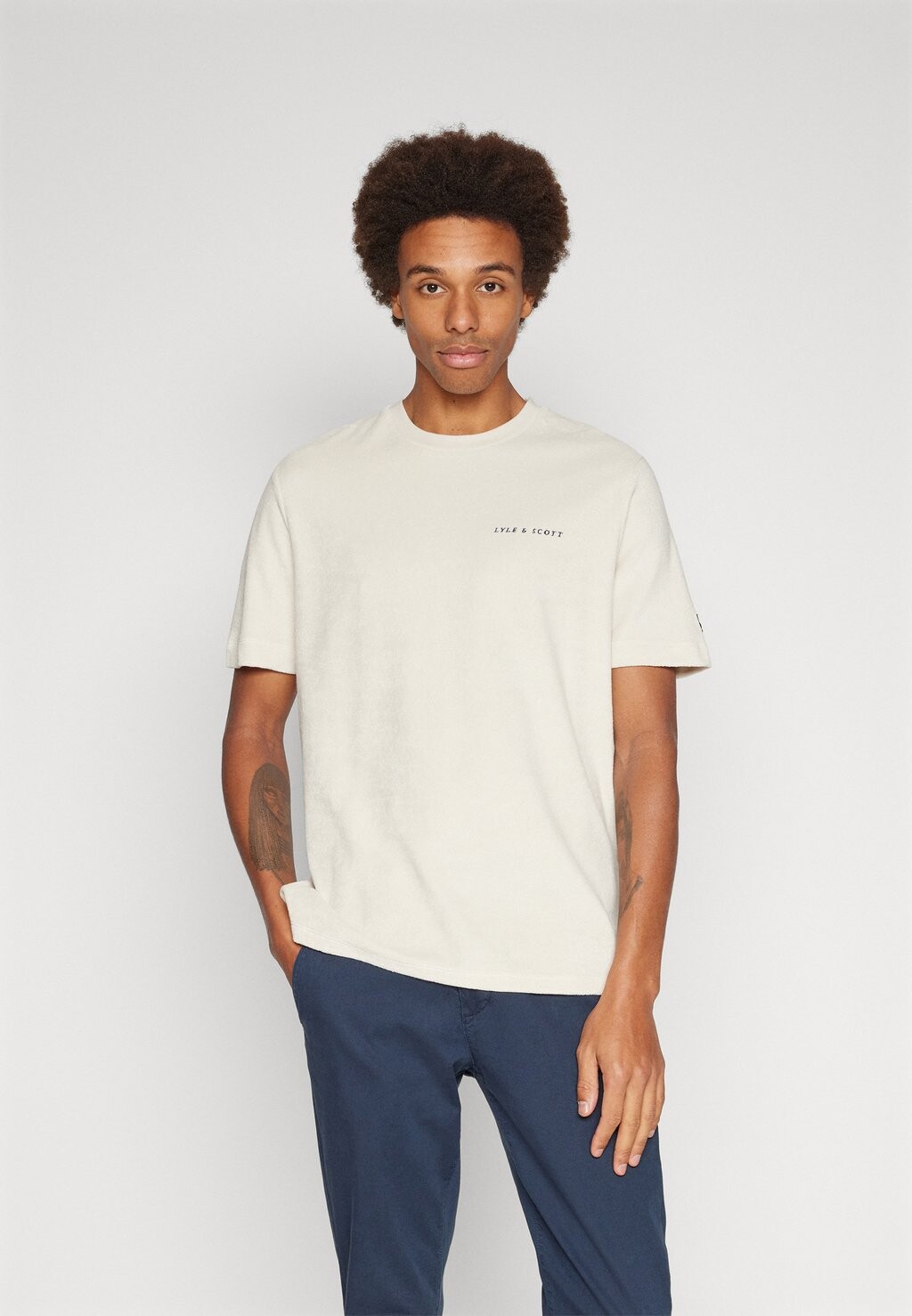 

Базовая футболка TOWELLING Lyle & Scott, серо-коричневый, Белый