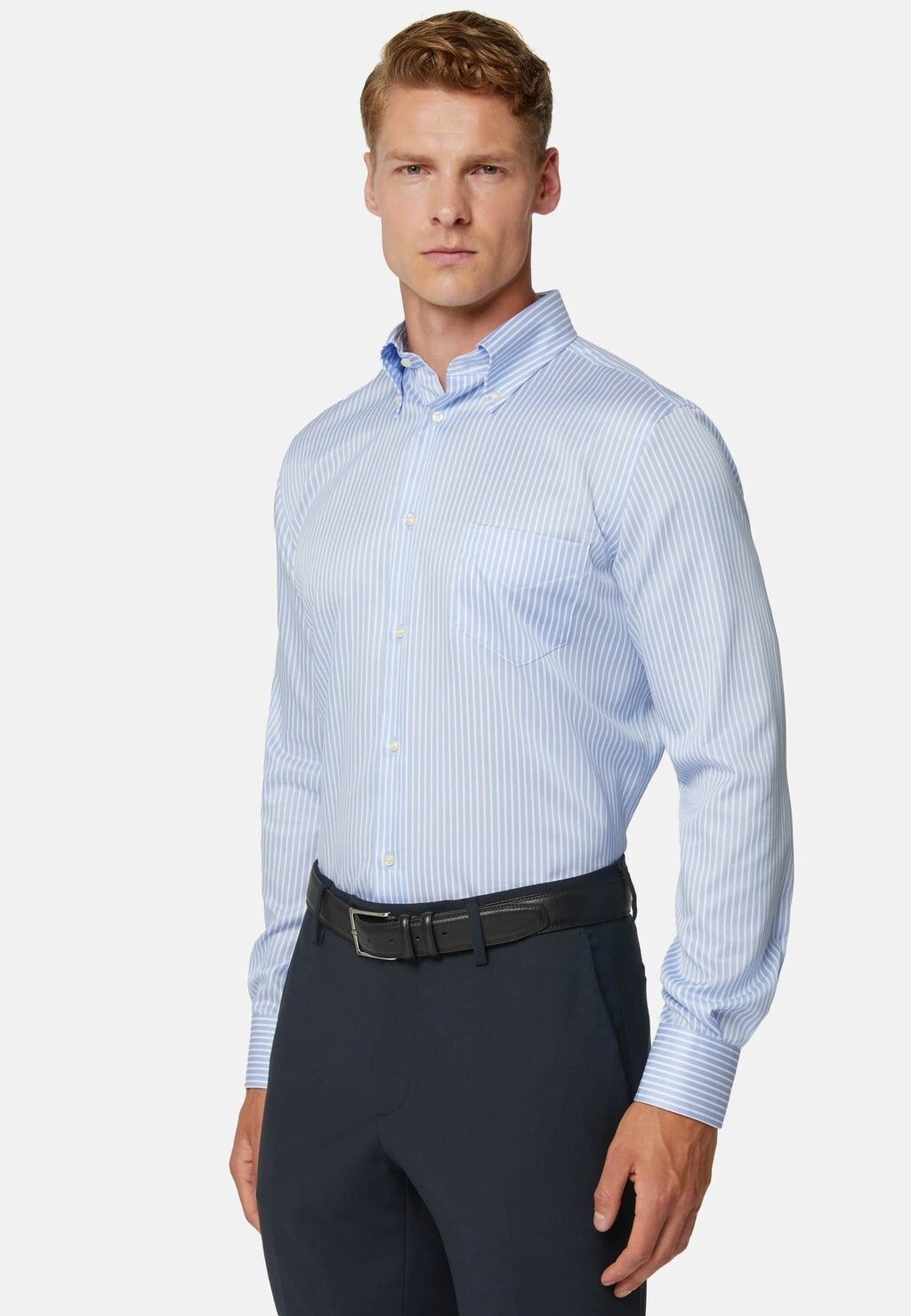 

Рубашка Ultimate Non Iron Striped Regular Fit Boggi Milano, цвет light blu
