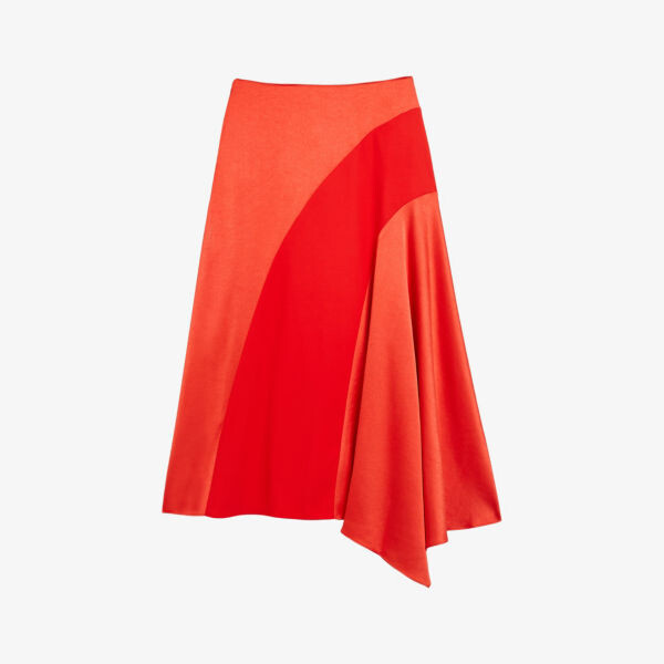 

Атласная юбка миди bolsena с асимметричным подолом Ted Baker, красный
