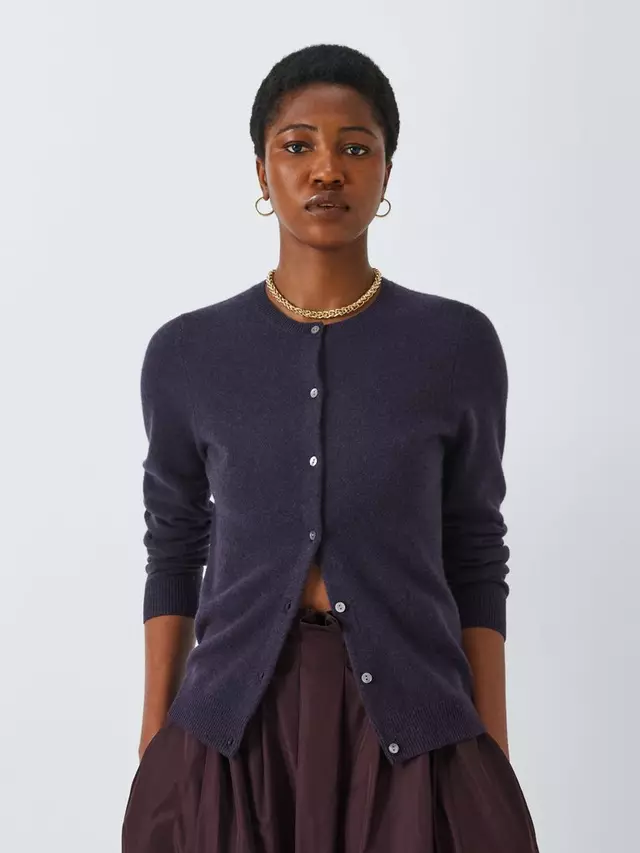 

Кардиган John Lewis Cashmere Crew Neck, цвет aubergine