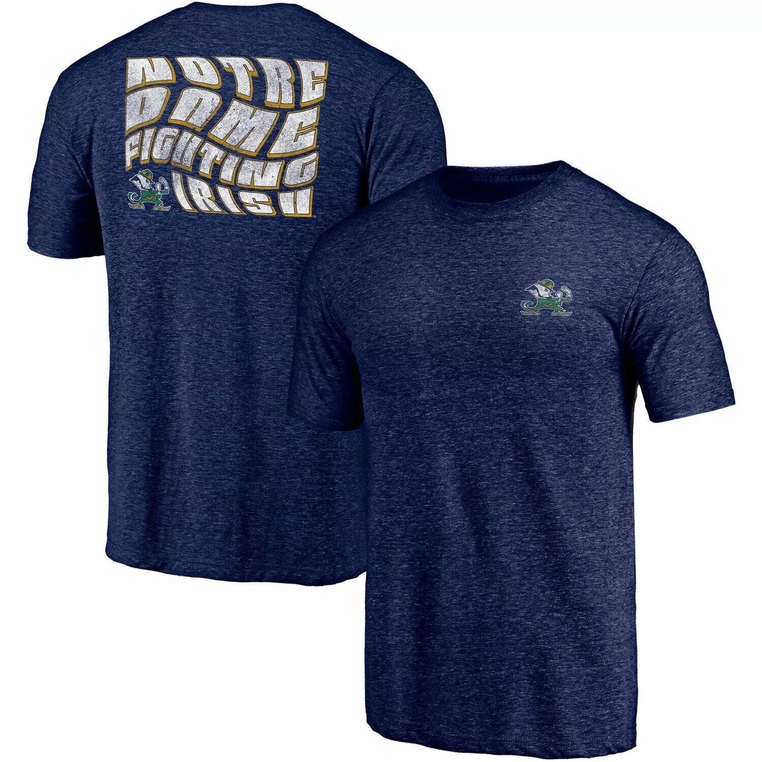 

Мужская волнистая футболка из трех смесей с фирменным рисунком Fanatics Notre Dame Fighting Irish Tri-Blend