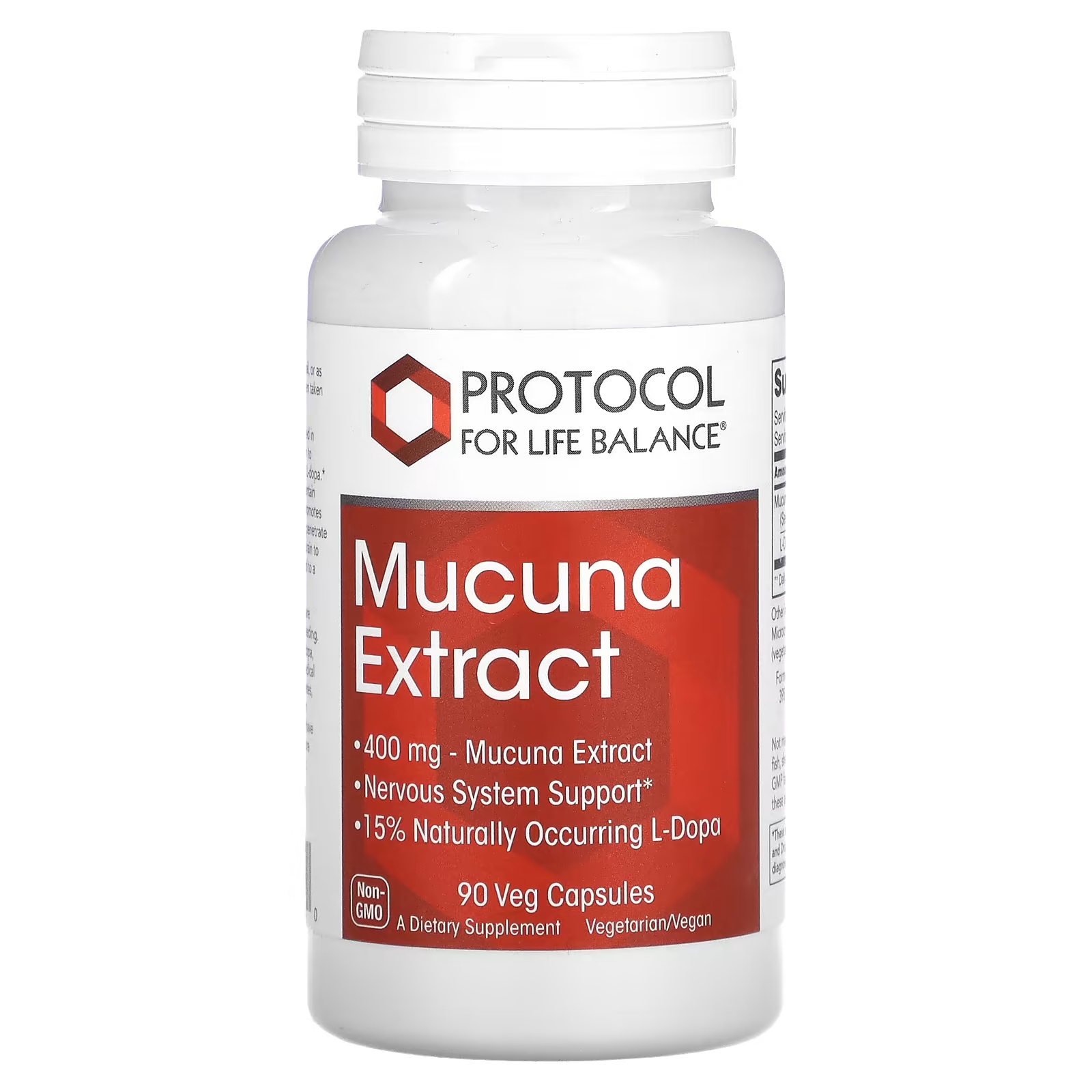 Экстракт мукуны Protocol for Life Balance, 400 мг, 90 растительных капсул