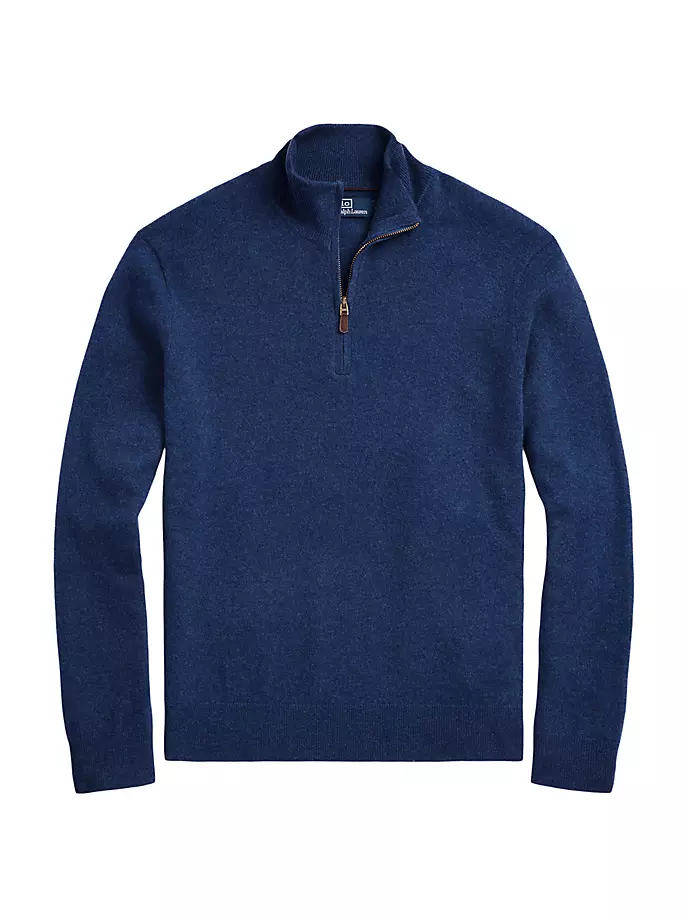 

Шерстяной свитер с молнией до половины Polo Ralph Lauren, синий