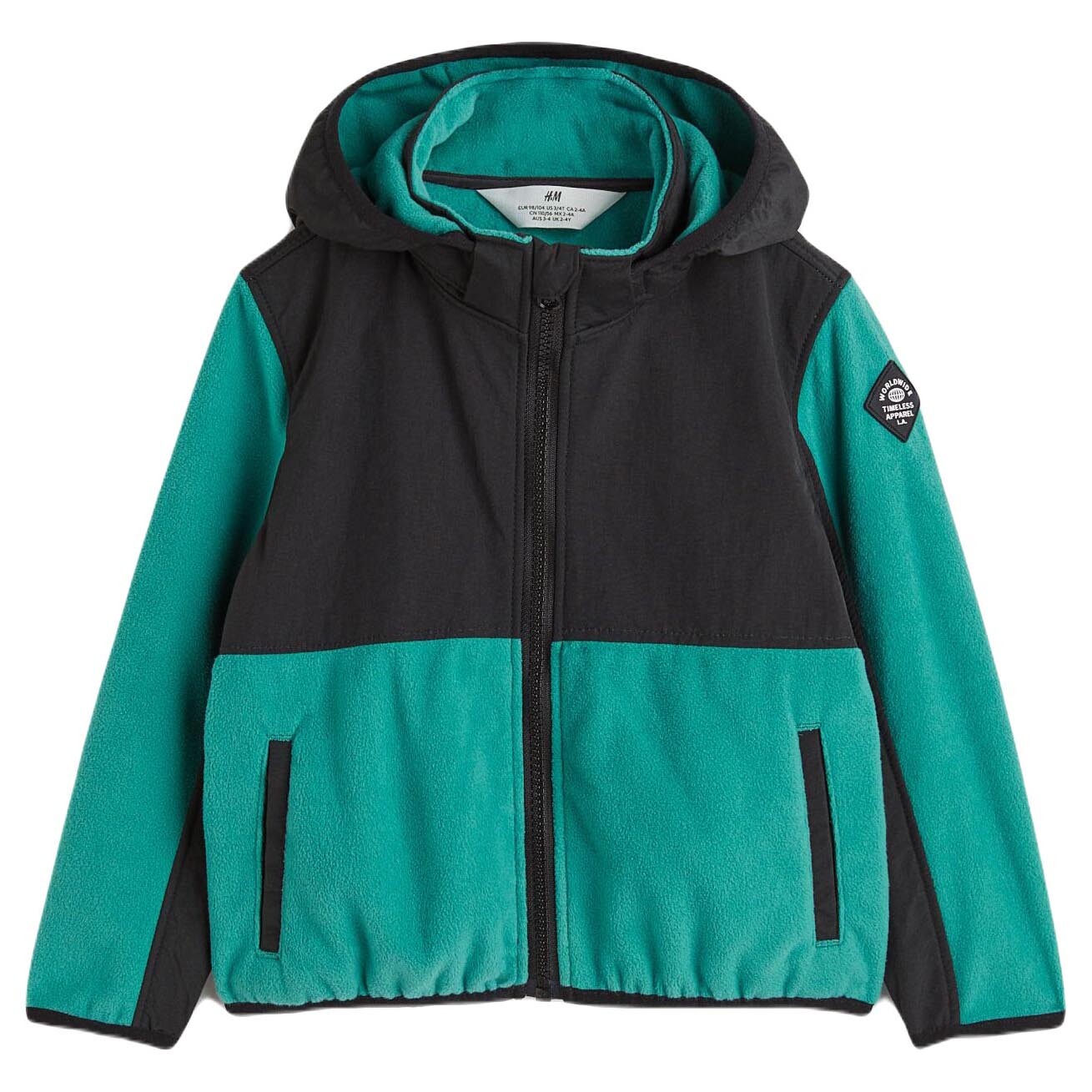 

Куртка H&M Fleece, зеленый/черный
